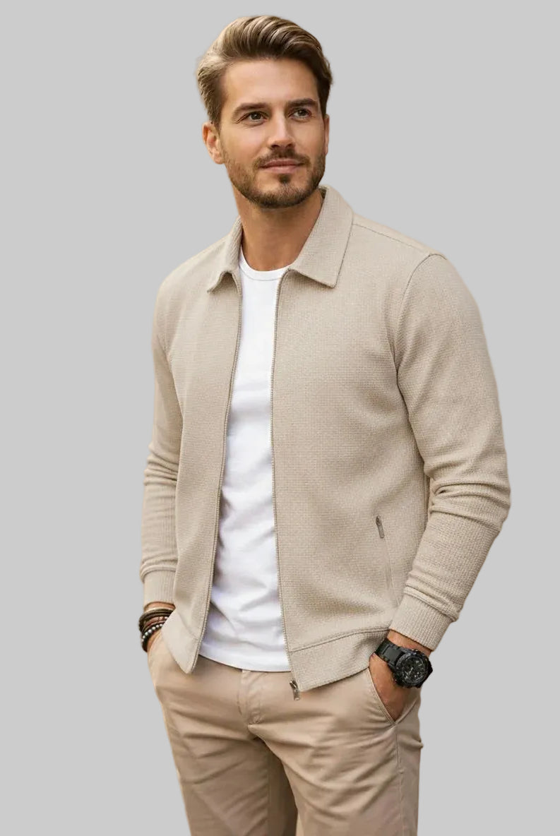 Men's Casual Zipper Vest with Stand-Up Collar - 1