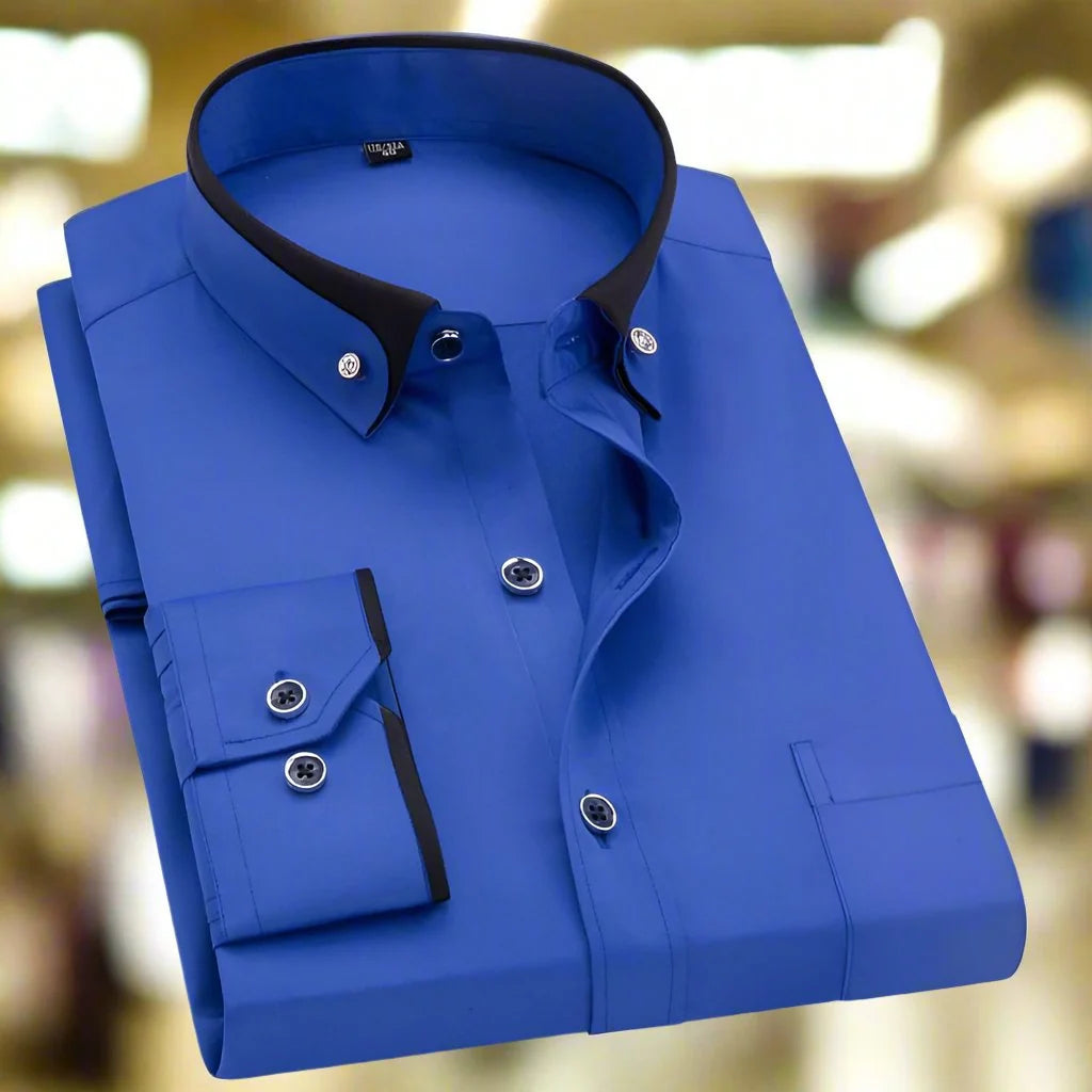 Men's Classic Long-Sleeve Button-Front Dress Shirt - 6