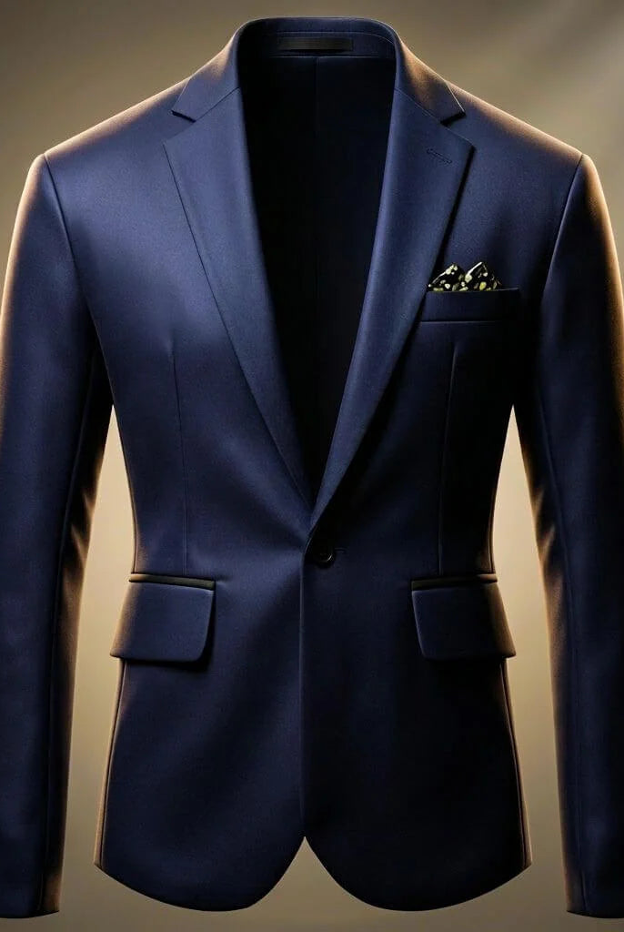Men's Classic Notch Lapel Blazer Jacket with One-Button Closure 0