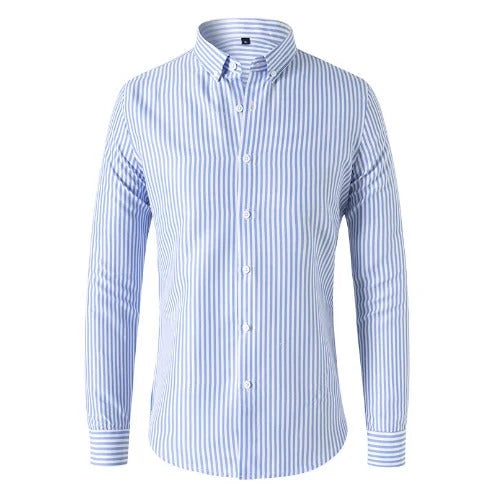 Men's Classic Striped Button-Front Dress Shirt 2