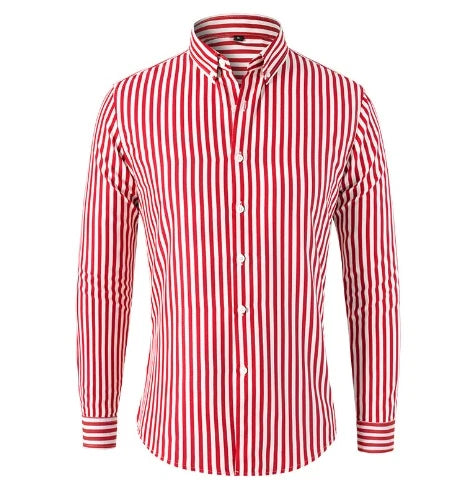 Men's Classic Striped Button-Front Dress Shirt 3