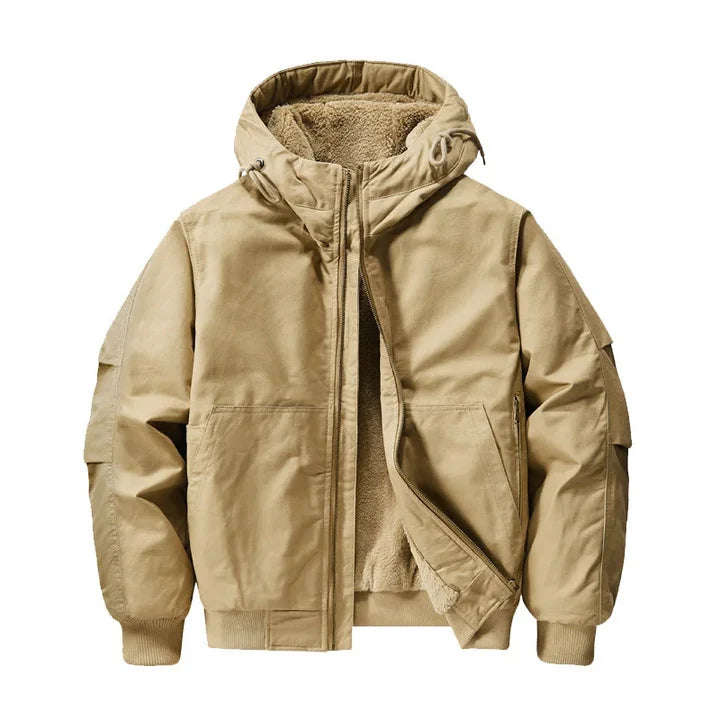 Men's Fleece-Lined Hooded Bomber Jacket 2