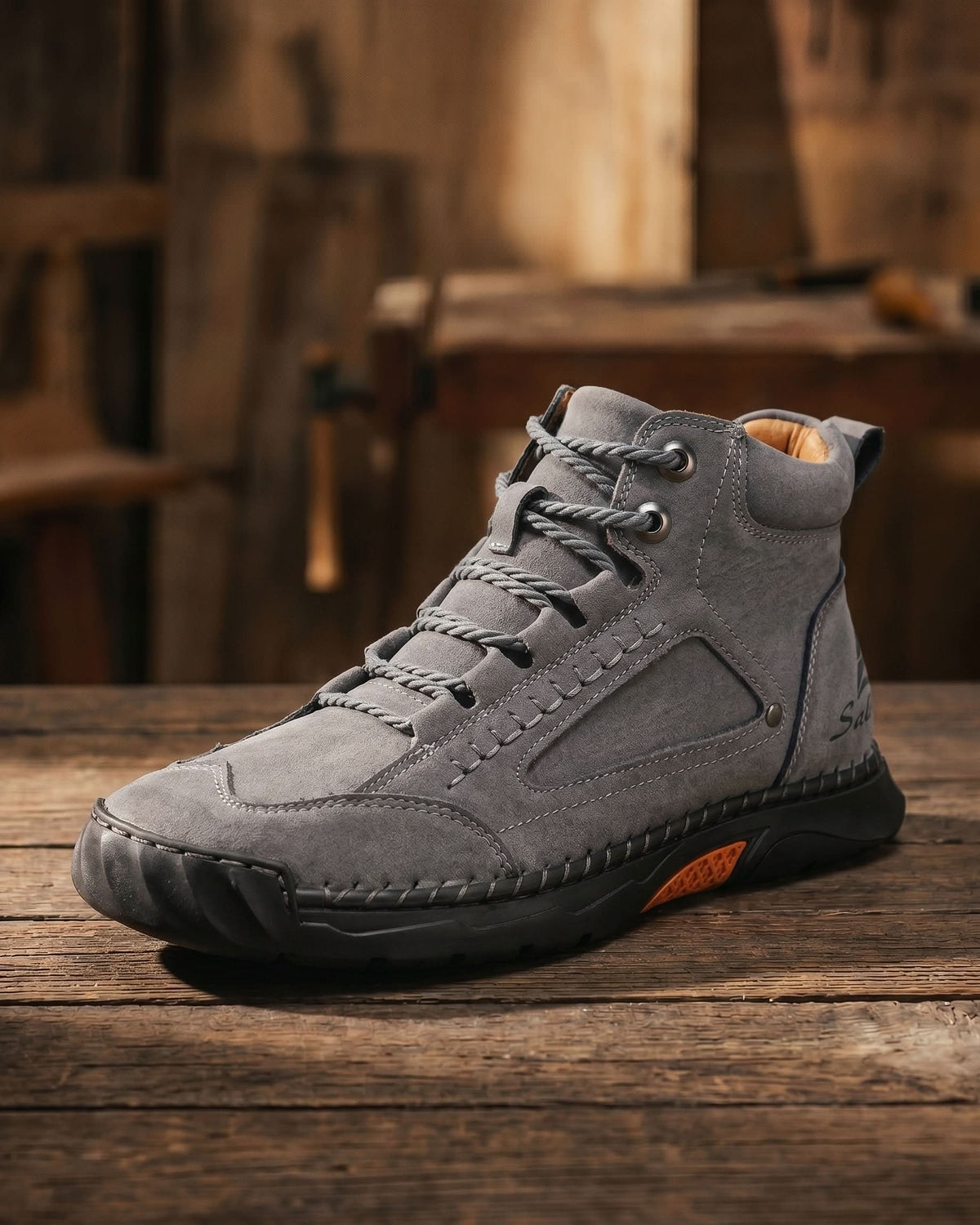 Men's High Ankle Lace-Up Boots with Stitch Detailing and Rugged Sole 4