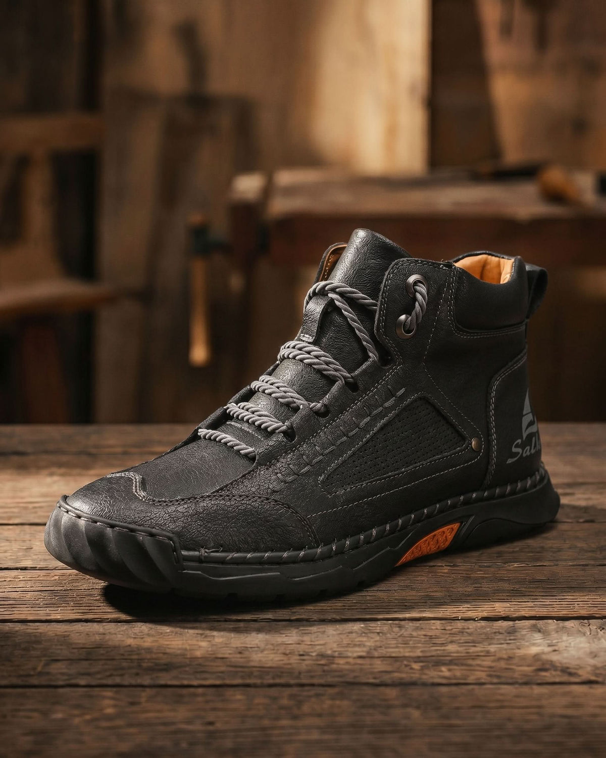 Men's High Ankle Lace-Up Boots with Stitch Detailing and Rugged Sole 5