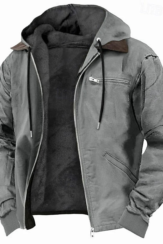 Men's Hooded Fleece-Lined Jacket with Full-Zip Closure 2