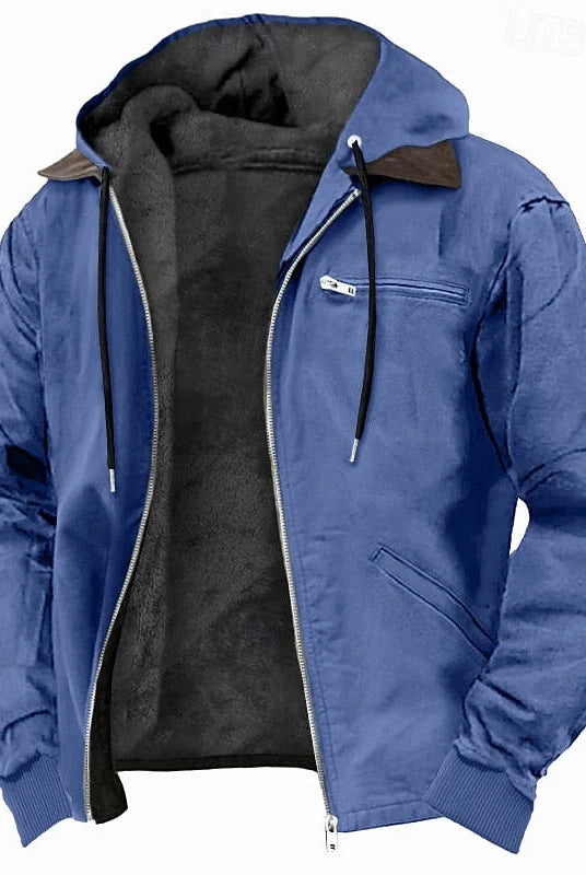 Men's Hooded Fleece-Lined Jacket with Full-Zip Closure 3