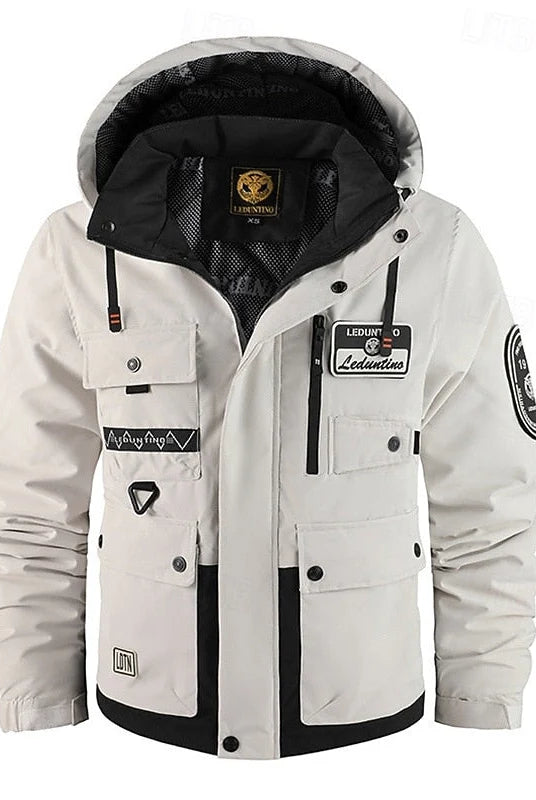Men's Hooded Utility Jacket with Weather-Resistant Insulation 1
