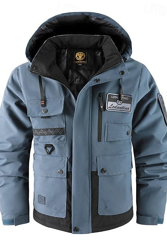Men's Hooded Utility Jacket with Weather-Resistant Insulation 4
