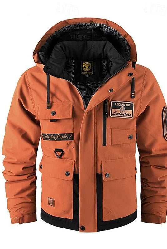 Men's Hooded Utility Jacket with Weather-Resistant Insulation 7