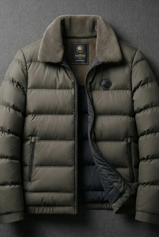 Men's Lightweight Down-Insulated Jacket with Fleece-Lined Collar 4