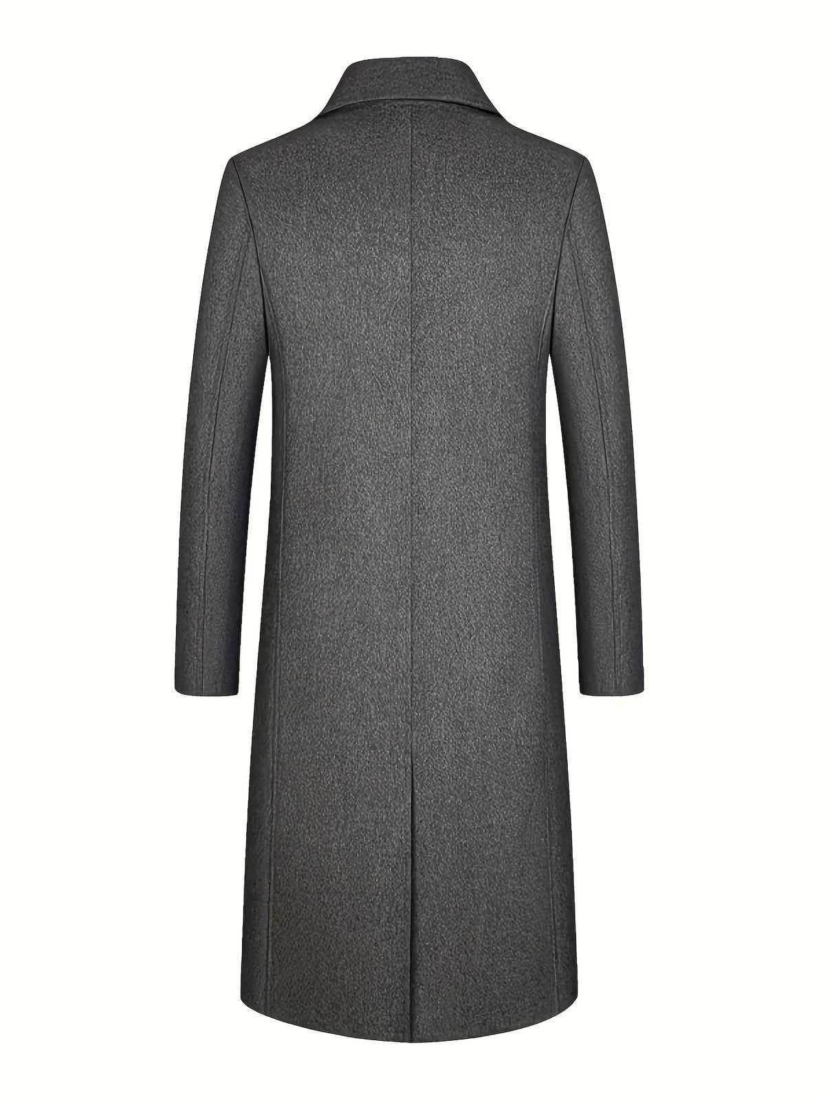Men's Long Tailored Overcoat with Button Closure 2
