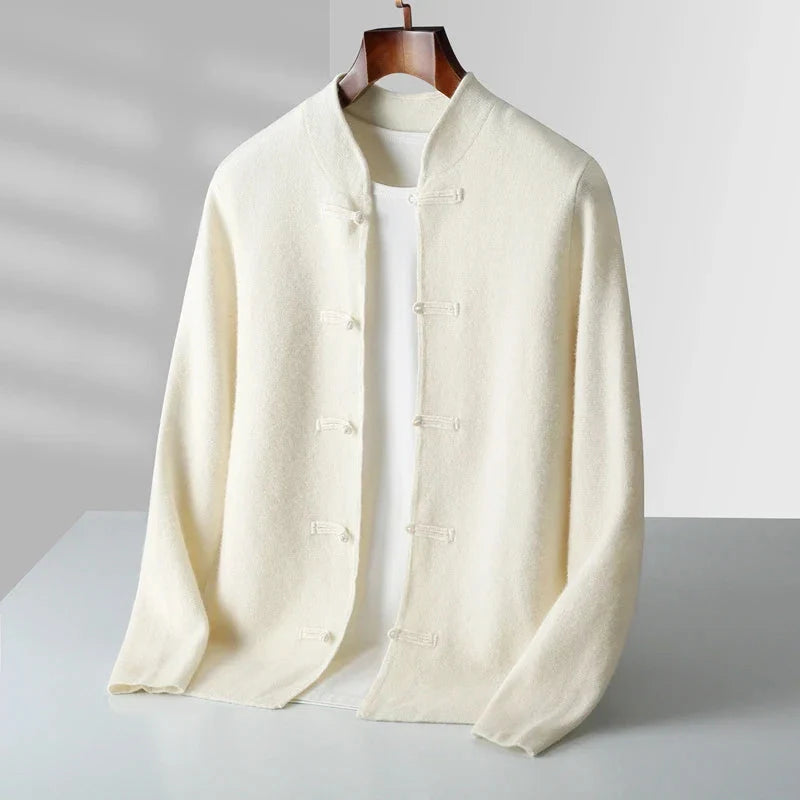Men's Mandarin Collar Toggle Knit Cardigan 6