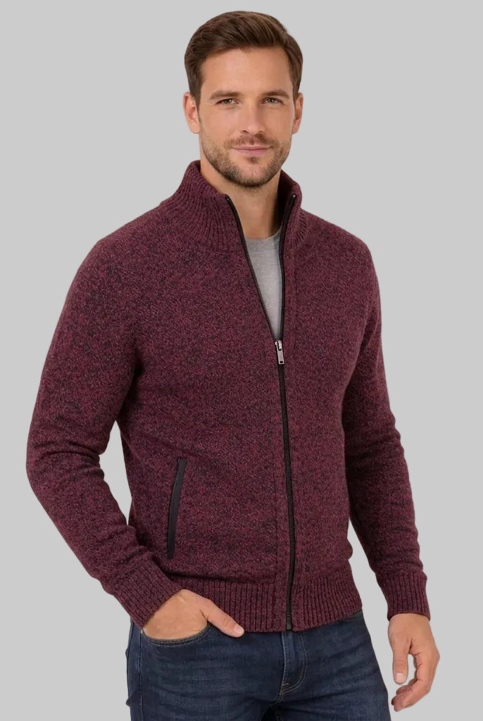 Men's Merino Wool Full-Zip Sweater with Minimalist Design - 6