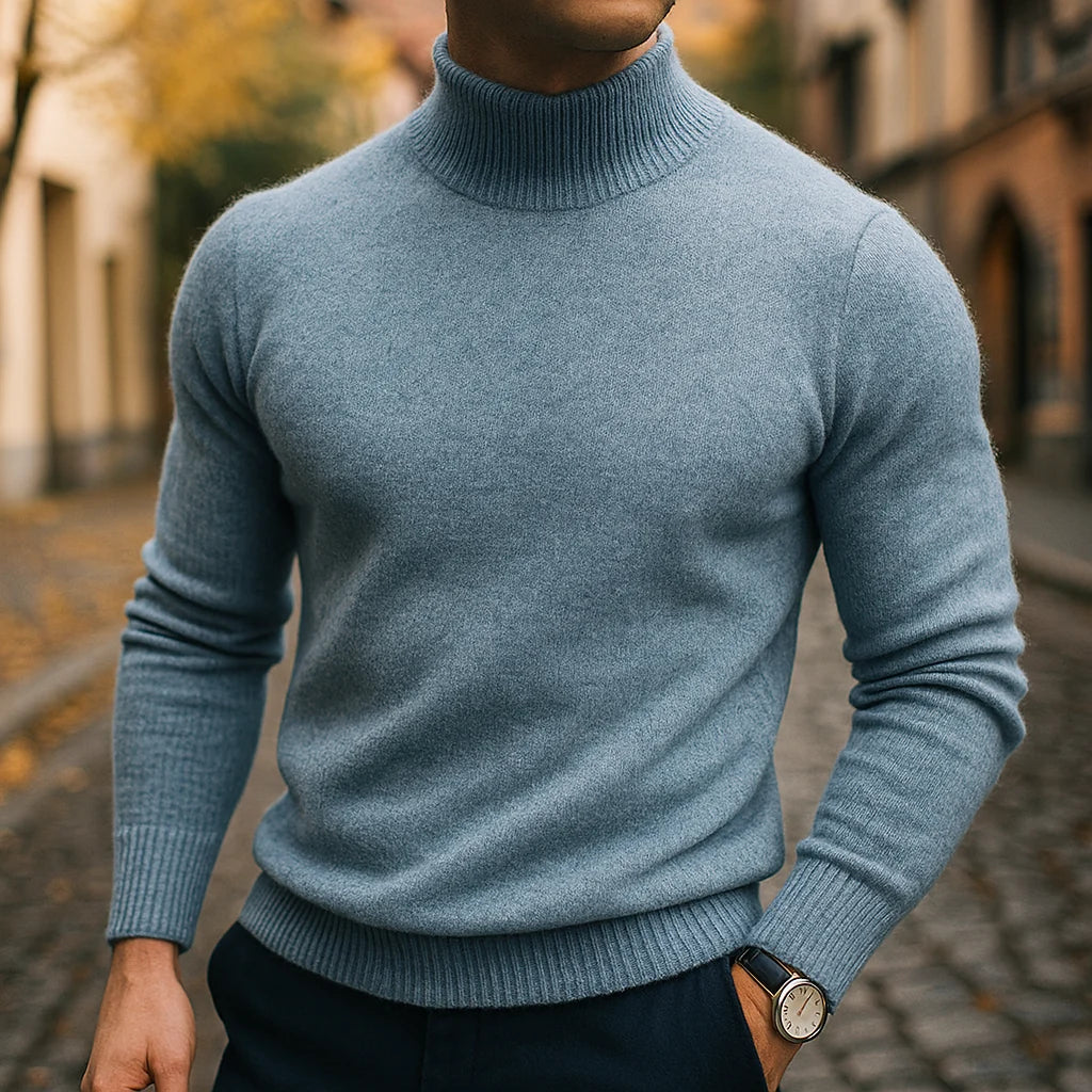 Men's Merino Wool Semi-Turtleneck Sweater 6