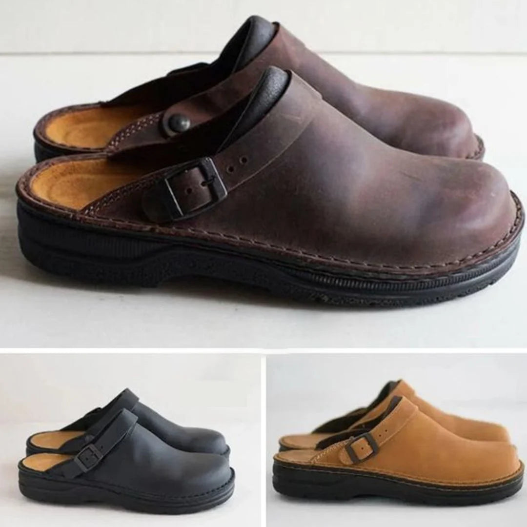 Men's Orthopedic Leather Clogs with Supportive Insole for All-Day Comfort 5