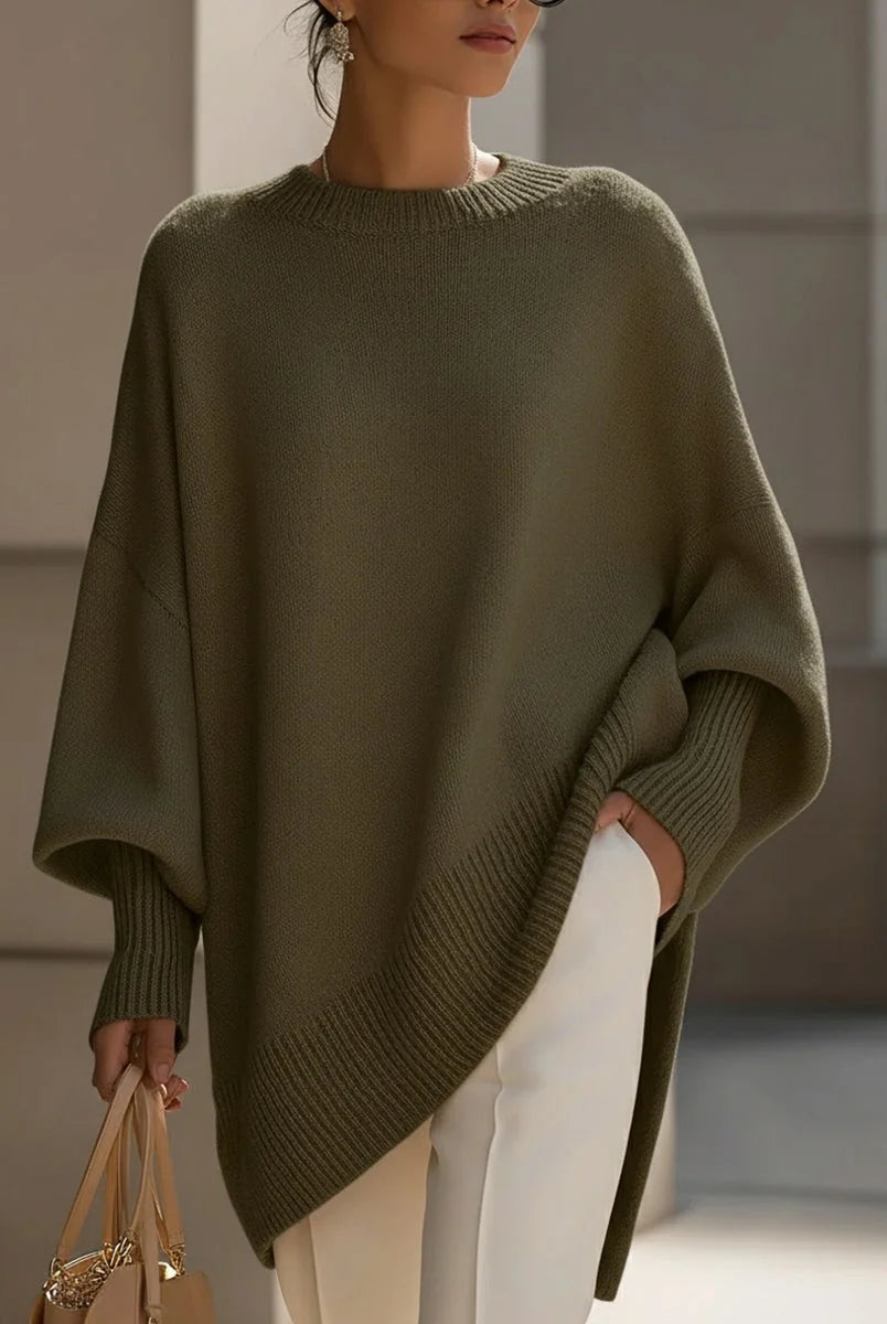 Men's Oversized Knit Crewneck Sweater with Ribbed Trim 8