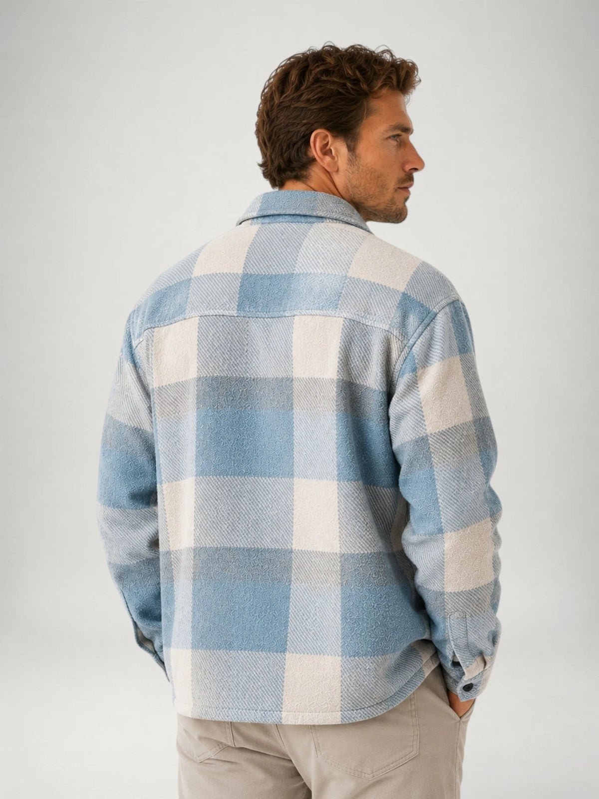 Men's Plaid Flannel Relaxed-Fit Overshirt Jacket 1