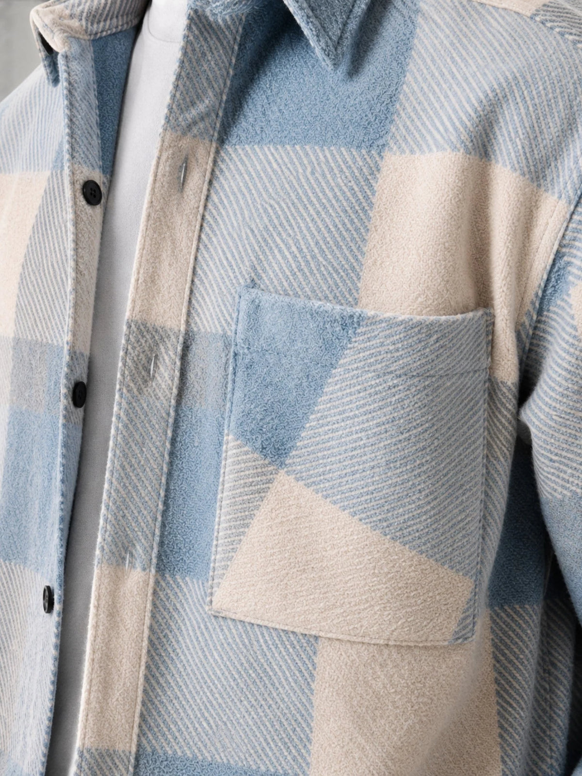 Men's Plaid Flannel Relaxed-Fit Overshirt Jacket 3