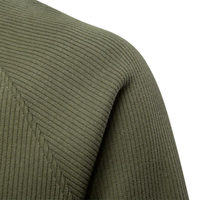 Men's Quarter-Zip Ribbed Knit Sweater with Fleece Lining 6
