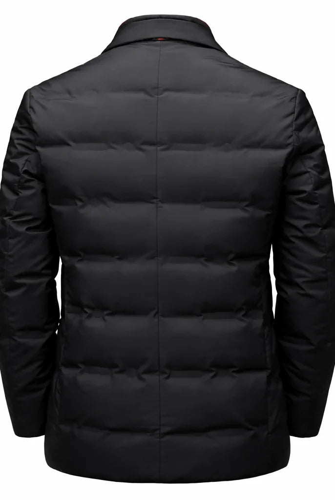 Men's Quilted Blazer Jacket with Padded Insulation and High Collar 1