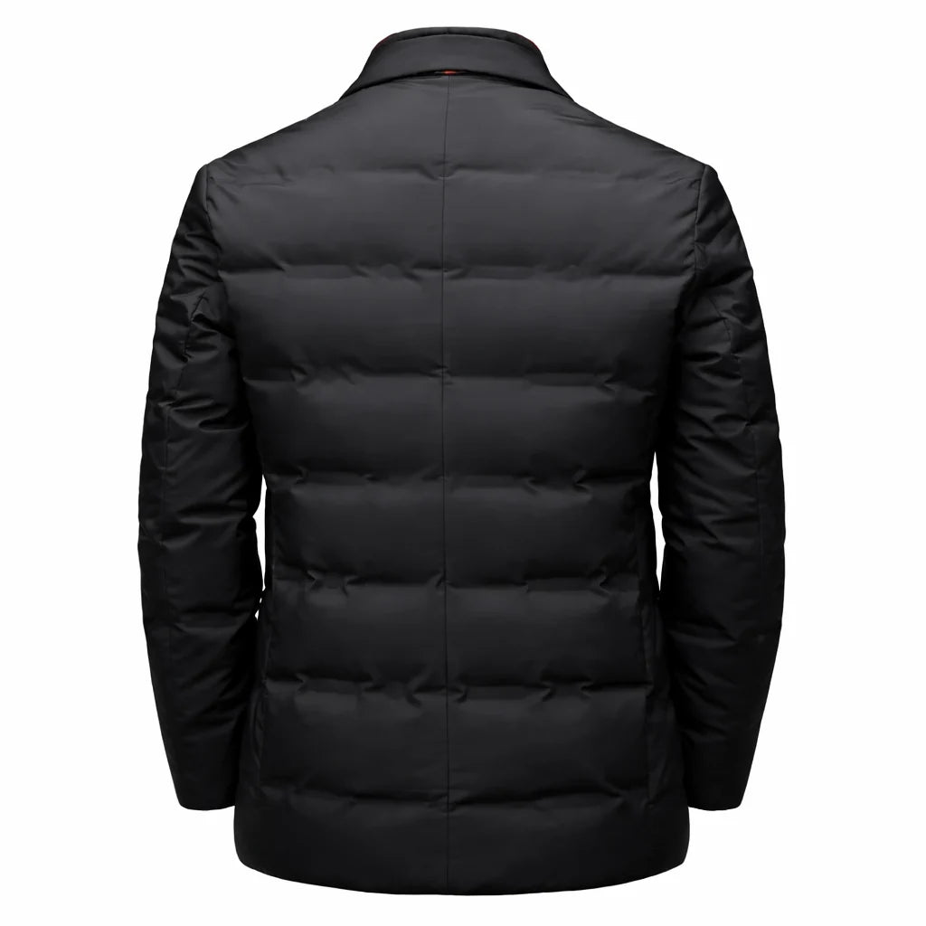 Men's Quilted Blazer Jacket with Padded Insulation and High Collar 1