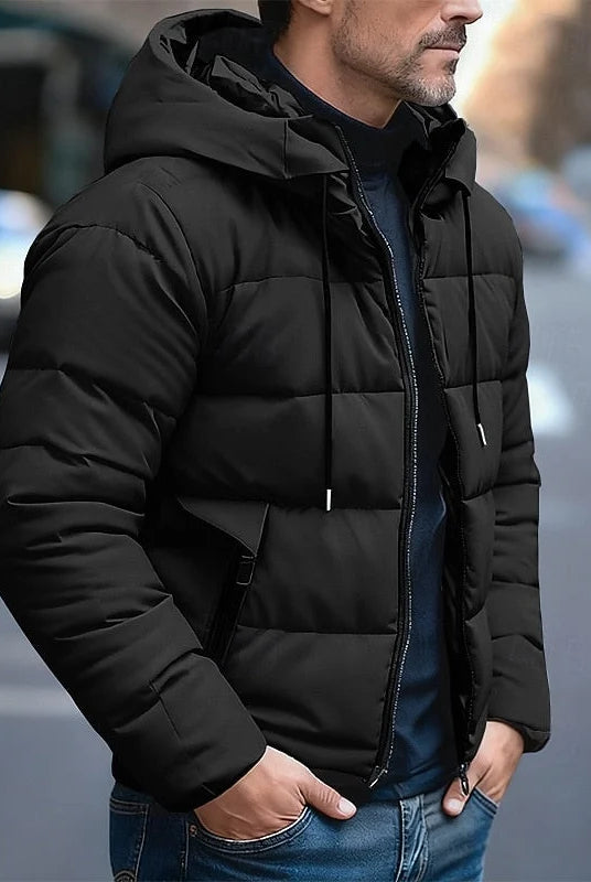 Men's Quilted Hooded Puffer Jacket with Insulation 2