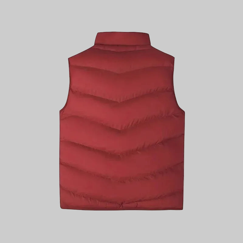 Men's Quilted Puffer Vest with Stand Collar and Side Pockets 2