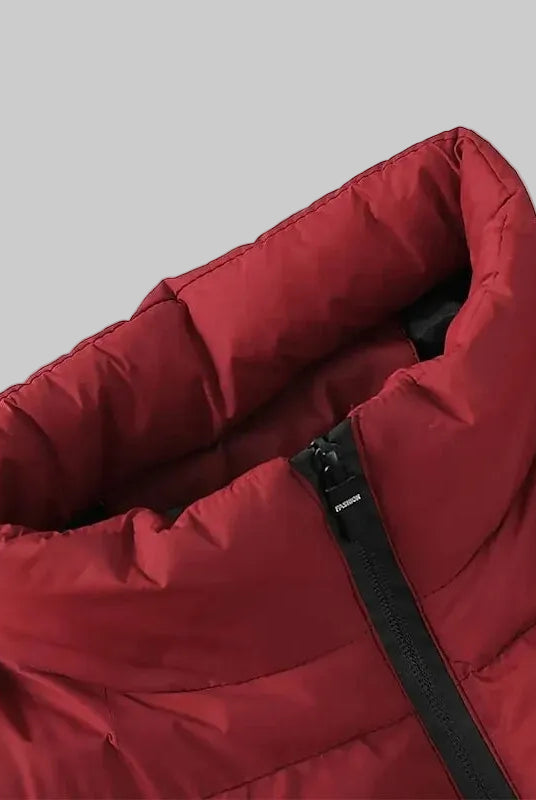 Men's Quilted Puffer Vest with Stand Collar and Side Pockets 3