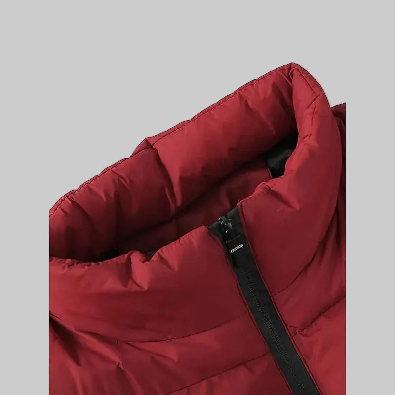 Men's Quilted Puffer Vest with Stand Collar and Side Pockets 3