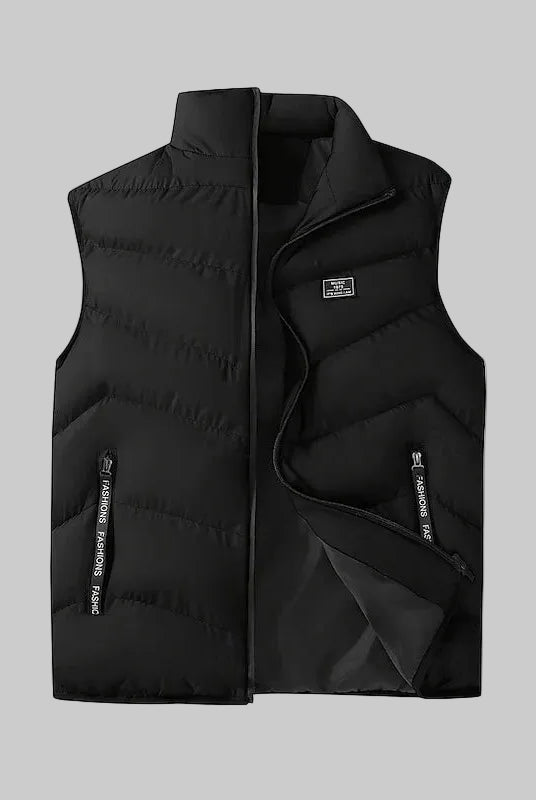 Men's Quilted Puffer Vest with Stand Collar and Side Pockets 5