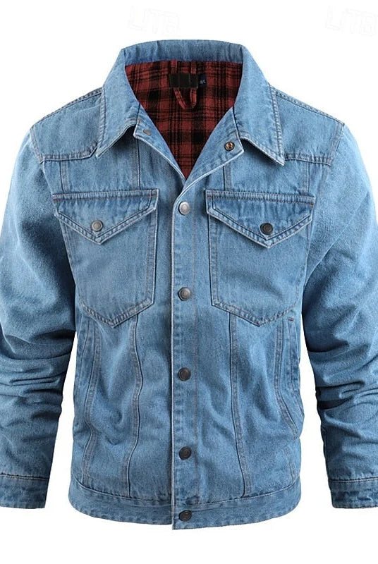 Men's Rugged Everyday Snap-Button Jacket with Soft Checked Lining 10