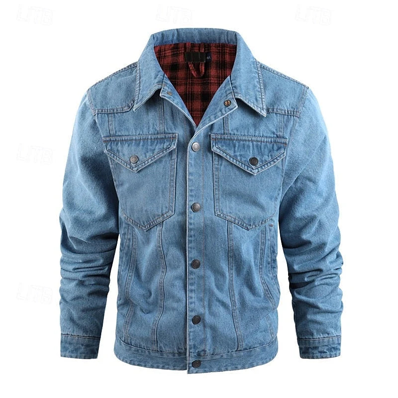Men's Rugged Everyday Snap-Button Jacket with Soft Checked Lining 10