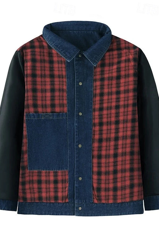 Men's Rugged Everyday Snap-Button Jacket with Soft Checked Lining 11