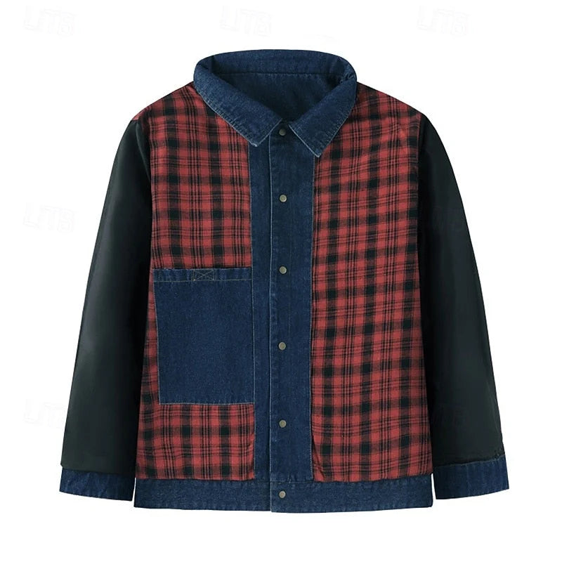 Men's Rugged Everyday Snap-Button Jacket with Soft Checked Lining 11