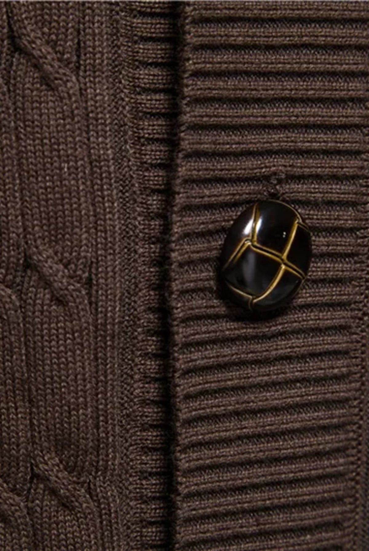 Men's Shawl Collar Button-Front Cardigan in Textured Knit 8