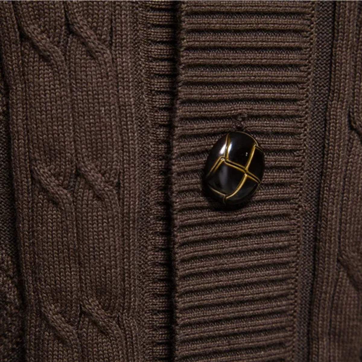 Men's Shawl Collar Button-Front Cardigan in Textured Knit 8