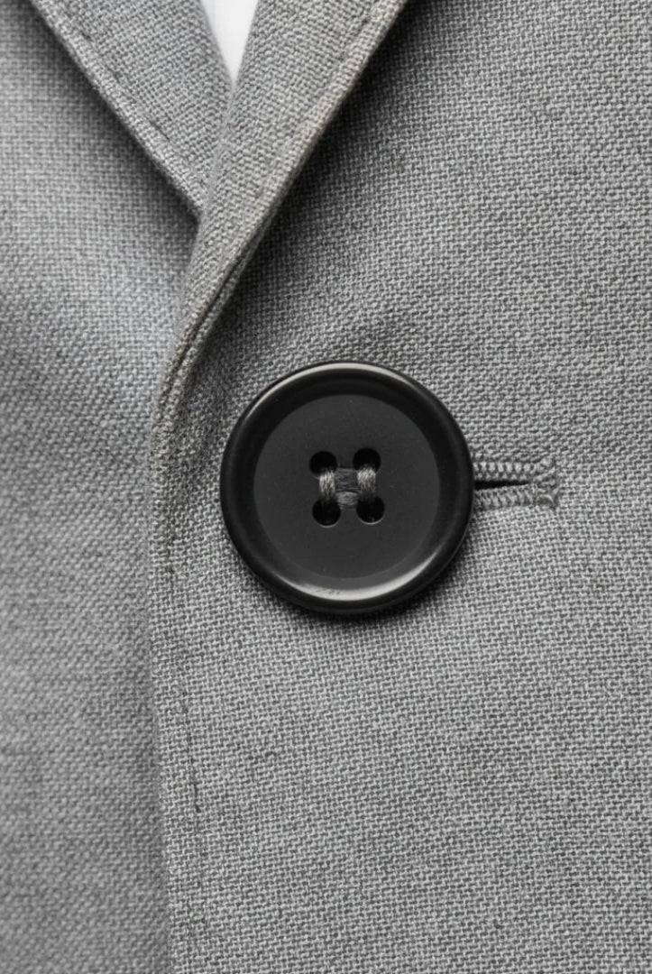 Men's Slim-Fit Woven Blazer Jacket with Single-Button Closure and Two Front Pockets 3