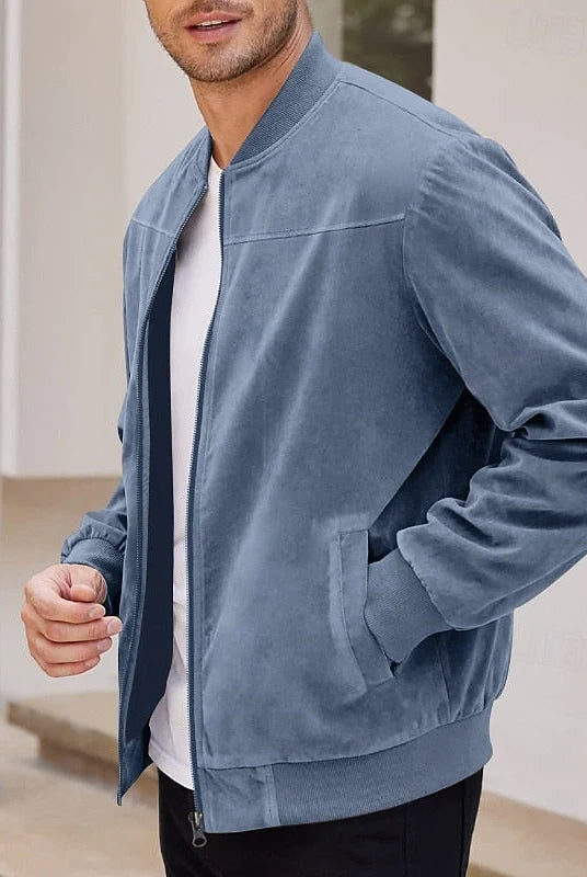 Men's Stand-Collar Zip Jacket with Regular Fit and Front Pockets 5