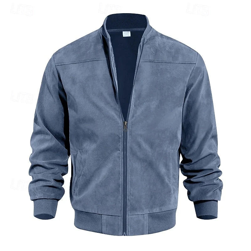 Men's Stand-Collar Zip Jacket with Regular Fit and Front Pockets 6