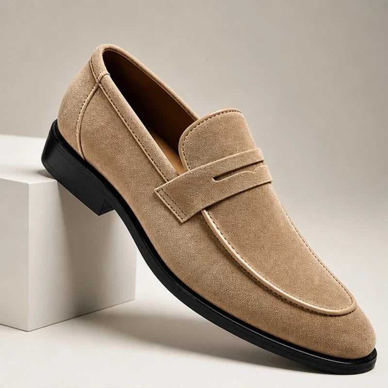 Men's Suede Penny Loafers with Cushioned Footbed 1