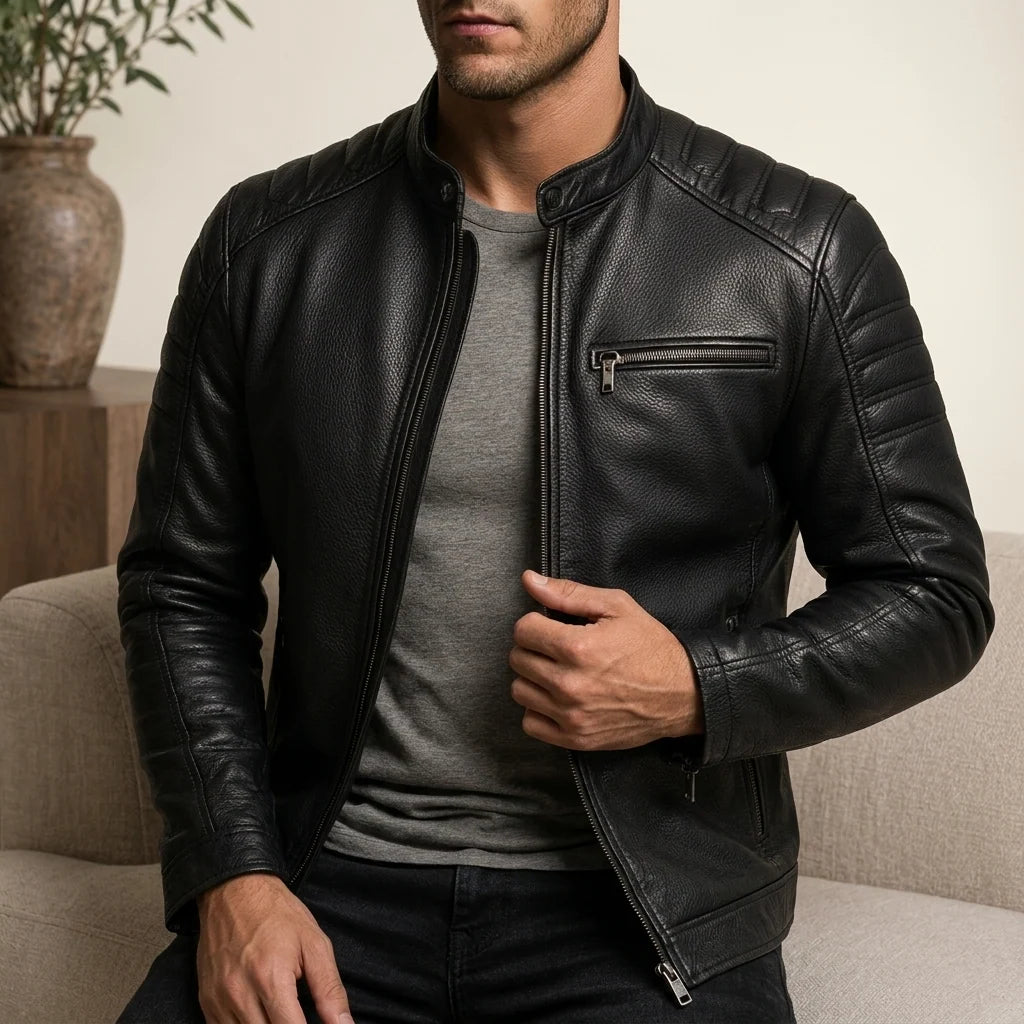 Men's Tailored Full-Grain Leather Jacket 1
