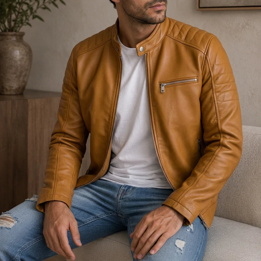 Men's Tailored Full-Grain Leather Jacket 2