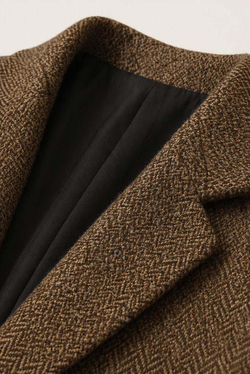 Men's Tailored Herringbone Wool-Blend Blazer 3