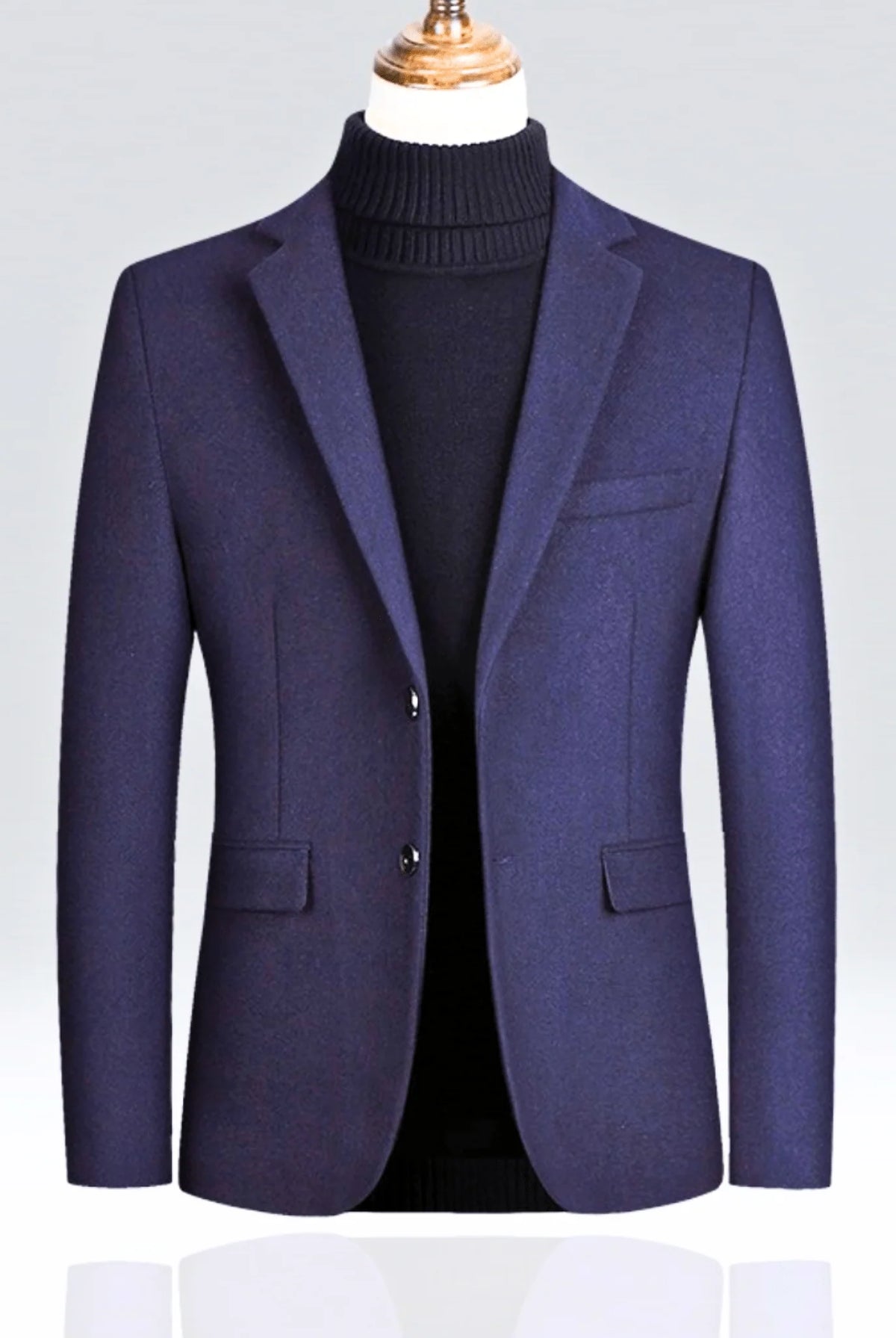 Men's Tailored Wool Blazer with Streamlined Silhouette 0