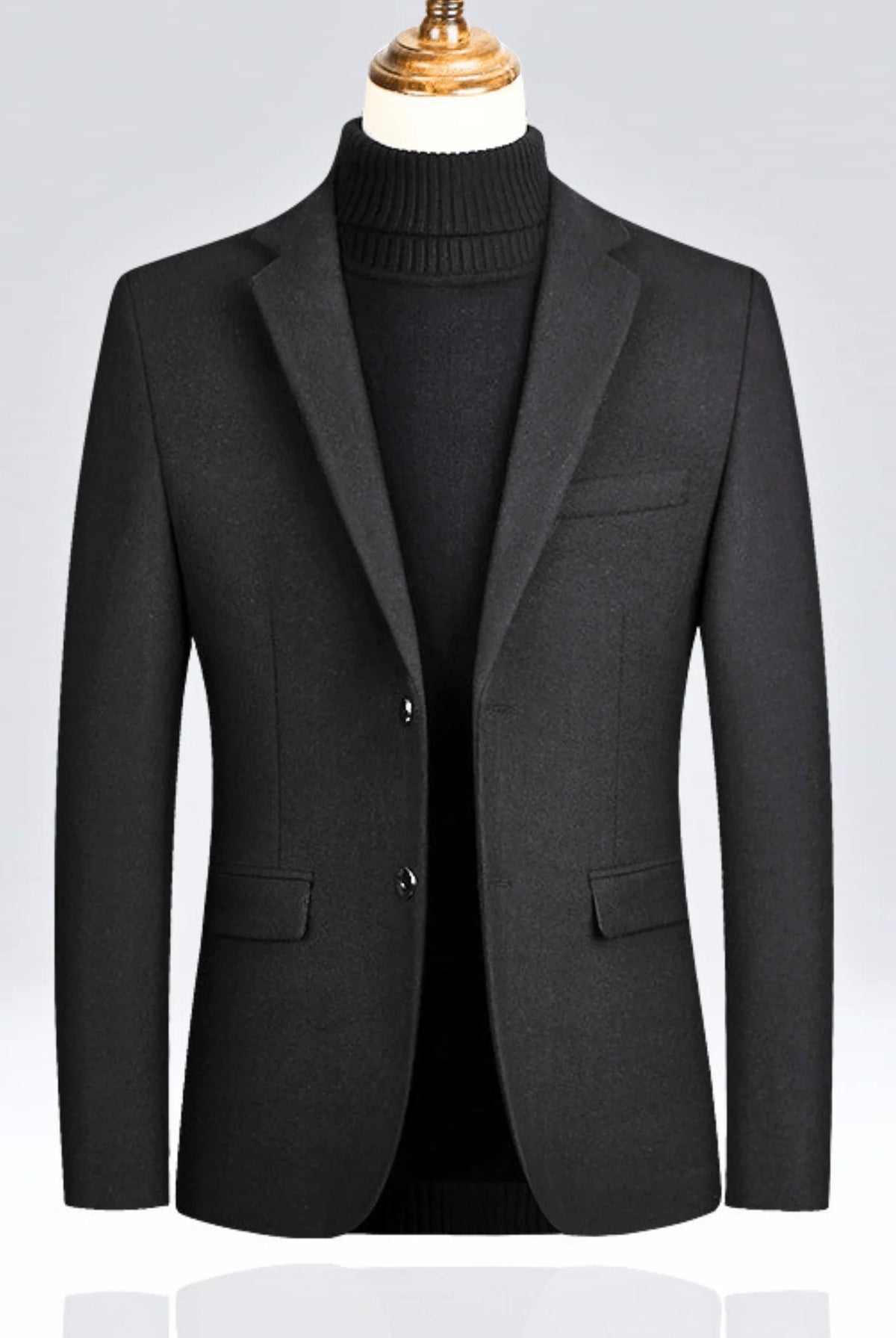 Men's Tailored Wool Blazer with Streamlined Silhouette 1