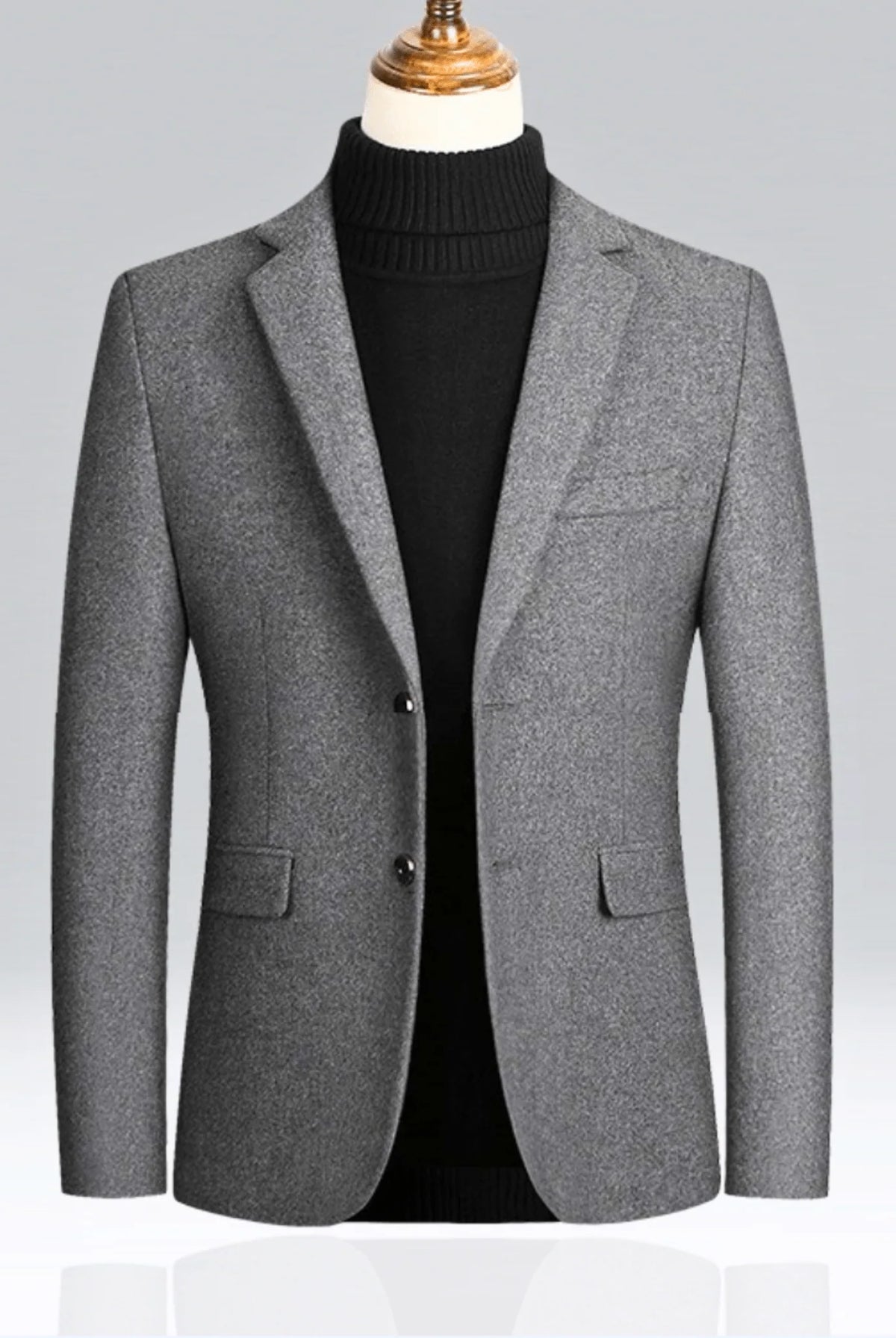 Men's Tailored Wool Blazer with Streamlined Silhouette 2