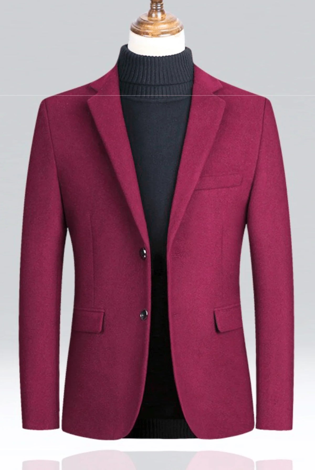Men's Tailored Wool Blazer with Streamlined Silhouette 3