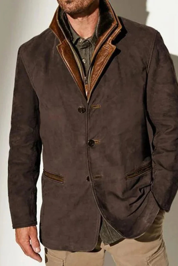 Men's Vintage Distressed Wool Blend Blazer Jacket 2