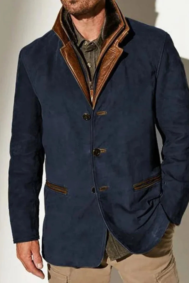 Men's Vintage Distressed Wool Blend Blazer Jacket 3