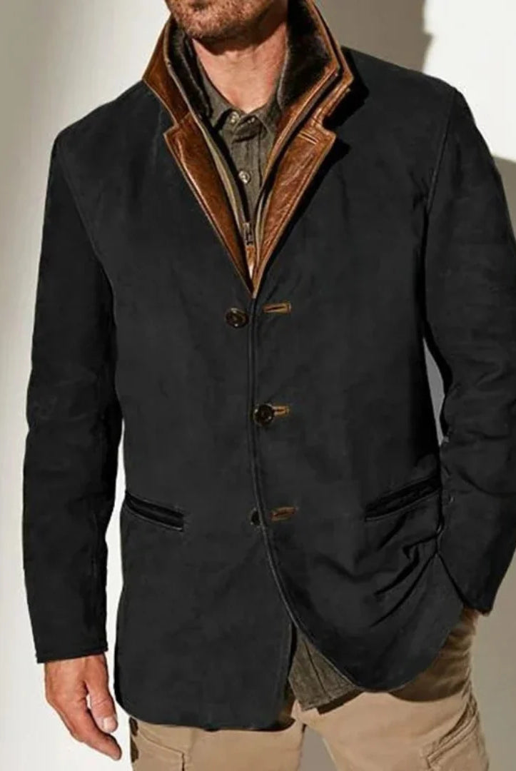 Men's Vintage Distressed Wool Blend Blazer Jacket 4